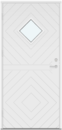 Profilert panel med rhomb og diagonale linjer, rhomb form glass