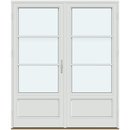 2 fløyer med panel, 2 vannrette sprosser
