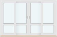 4 rammer med 1 sprosse som deler glass