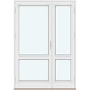 2 asymmetrisk fløyer med 1 vannrett sprosse som deler glass