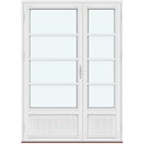 2 asymmetrisk fløyer med panel, 3 vannrette sprosser