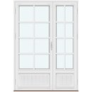 2 asymmetrisk fløyer med panel, 3 vannrette sprosser, 1 loddrett sprosse