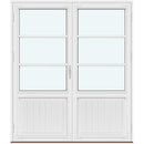 2 fløyer med panel, 2 vannrette sprosser